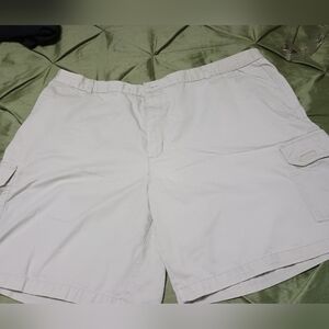 Men's Puritan Classic Light Khaki Cargo Shorts Flat Front Size 46